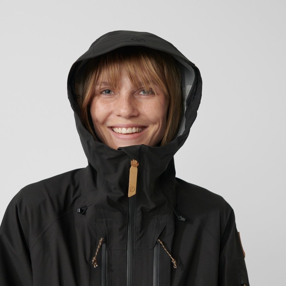 Fjällräven Keb Eco-Shell Waterproof Hooded Rain Jacket Black Women’s Small - Picture 11 of 16